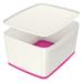 Úložný box s víkem Leitz MyBox, velikost L, bílá/růžová
