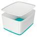 Úložný box s víkem Leitz MyBox, velikost L, bílá/ledově modrá