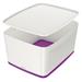 Úložný box s víkem Leitz MyBox, velikost L, bílá/fialová