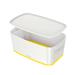 Úložný box s víkem Leitz MyBox, velikost S, bílá/žlutá