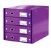 Zásuvkový box Leitz Click&Store, 4 zásuvky, purpurová