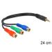 Delock kabel 3 x RCA (cinch) samice > Stereo konektor 3.5 mm 4 pin