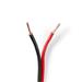 Nedis CAGW1500BK1000 - Kabel Reproduktoru | 2x 1,5 mm2 | 100 m | Páska | Černý/červený