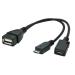 Kabel CABLEXPERT USB AF/micro BM + micro BF, OTG + dobíjení, 15cm, pro tablety a smartphone