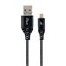 Kabel CABLEXPERT USB 2.0 AM na MicroUSB (AM/BM), 2m, opletený, černo-bílý, blister, PREMIUM QUALITY