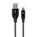 Kabel CABLEXPERT USB 2.0 AM na Type-C kabel (AM/CM), 1m, opletený, černo-bílý, blister, PREMIUM QUALITY,