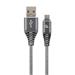 Kabel CABLEXPERT USB 2.0 AM na Type-C kabel (AM/CM), 1m, opletený, šedo-bílý, blister, PREMIUM QUALITY