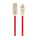 Kabel CABLEXPERT USB 2.0 AM na Type-C kabel (AM/CM), 1m, pogumovaný, červený, blister, PREMIUM QUALITY