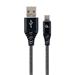 Kabel CABLEXPERT USB 2.0 AM na Type-C kabel (AM/CM), 2m, opletený, černo-bílý, blister, PREMIUM QUALITY