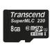 Transcend 8GB microSDHC220I UHS-I U1 (Class 10) SuperMLC průmyslová paměťová karta, 81MB/s R, 46MB/s W, černá