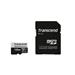 Transcend 128GB microSDXC 340S UHS-I U3 V30 A2 3D TLC (Class 10) paměťová karta (s adaptérem), 160MB/s R, 125MB/s W