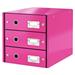 Zásuvkový box Leitz Click&Store, 3 zásuvky, růžová