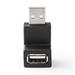 Nedis CCGB60930BK - USB 2.0 Adaptér | USB-A Zástrčka | USB-A Zásuvka | Černá barva