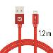 SWISSTEN DATA CABLE USB / LIGHTNING TEXTILE 1,2M RED