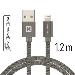 SWISSTEN DATA CABLE USB / LIGHTNING MFi TEXTILE 1,2M GREY