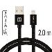 SWISSTEN DATA CABLE USB / LIGHTNING MFi TEXTILE 2,0M BLACK