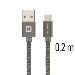 SWISSTEN DATA CABLE USB / USB-C TEXTILE 0,2M GREY