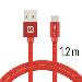 SWISSTEN DATA CABLE USB / USB-C TEXTILE 1,2M RED