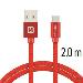 SWISSTEN DATA CABLE USB / USB-C TEXTILE 2,0M RED