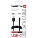 SWISSTEN DATA CABLE USB / USB-C 3.1 1,5M BLACK (7mm)
