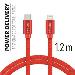 SWISSTEN DATA CABLE USB-C / LIGHTNING TEXTILE 1,2M RED