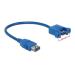 Delock kabel USB 3.0 Type-A samice > USB 3.0 Type-A samice přišroubovatelný 25 cm