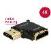 Delock Adaptér High Speed HDMI s Ethernetem – HDMI-A samice > HDMI-A samec 4K 90° pravoúhlý vlevo černý