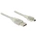 Delock Kabel USB 2.0 Typ-A samec > USB 2.0 Mini-B samec 3m transparentní