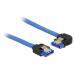 Delock Cable SATA 6 Gb/s receptacle straight > SATA receptacle left angled 30 cm blue with gold clips 