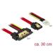 Delock Kabel SATA 6 Gb/s 7 pin samice + Floppy 4 pin napájení samec > SATA 22 pin samice přímý kovový 30 cm