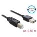 Delock Kabel EASY-USB 2.0 Typ-A samec > USB 2.0 Typ-B samec  0,5 m černý