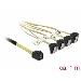 Delock Kabel Mini SAS HD SFF-8643 > 4 x SATA 7 pin samice 90° pravoúhlý 1 m