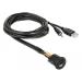 Cable USB Type-A male + 3.5 mm 4 pin stereo jack male > female bulkhead USB Type-A female + 3.5 mm 4 pin female (audio) 
