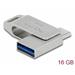 Delock Flash disk USB 3.2 Gen 1, USB-C™ + Typ-A, 16 GB - kovový kryt