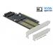 Delock Karta PCI Express x16 na 1 x M.2 Key B + 1 x NVMe M.2 Key M + 1 x mSATA - Low profile