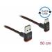 Delock Kabel EASY-USB 2.0 Typ-A samec na USB Type-C™ samec pravoúhlý nahoru / dolů 0,5 m černý