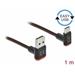 Delock Kabel EASY-USB 2.0 Typ-A samec na USB Type-C™ samec pravoúhlý nahoru / dolů 1 m černý