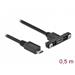 Delock Kabel USB 2.0 Micro-B samice montážní panel > USB 2.0 Micro-B samec 0,5 m