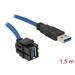 Delock Keystone modul USB 3.0 A samice 250° > USB 3.0 A samec s 1,5 m kabelem