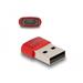 Delock Adaptér USB 2.0, ze zástrčkového konektoru USB Typu-A na zásuvkový konektor USB Type-C™, červená