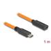 Delock USB 5 Gbps kabel, ze zástrčky USB Type-C™ na zásuvku USB Type-C™, k focení s tetheringem, 1 m, oranžový