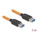 Delock USB 5 Gbps kabel, ze zástrčky USB Typu-A na zástrčku USB Typu-A, k focení s tetheringem, 1 m, oranžový