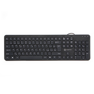 Powerton WPK102, Slim klávesnice CZ/SK, klasická, drátová (USB), černá, tichá