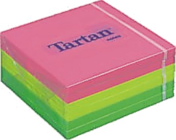 Samolepící bločky TARTAN - barevné 38x51mm kostka